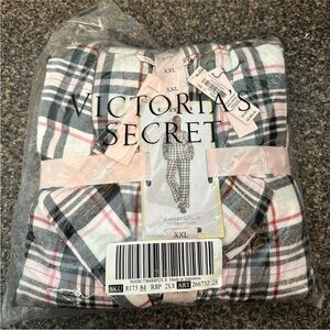 Victoria Secret Flannel Long Pajama Set Size XXL